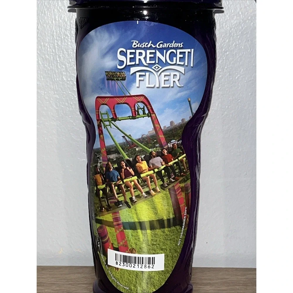 Busch Gardens Tampa Serengeti Flyer Reusable Souvenir Cup w/ Straw 2023 Lot Of 2
